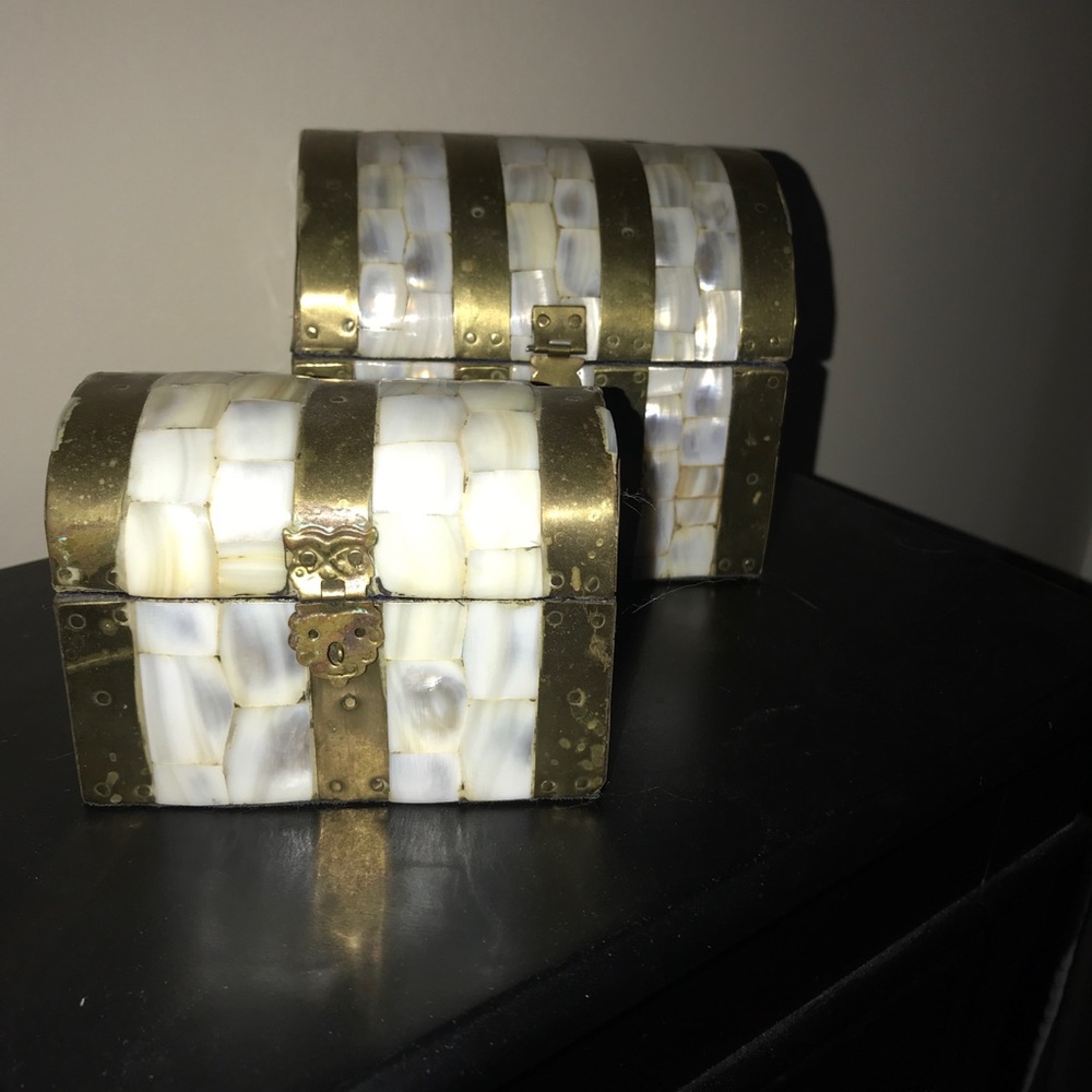 Brass Mother of Pearl chest boxes